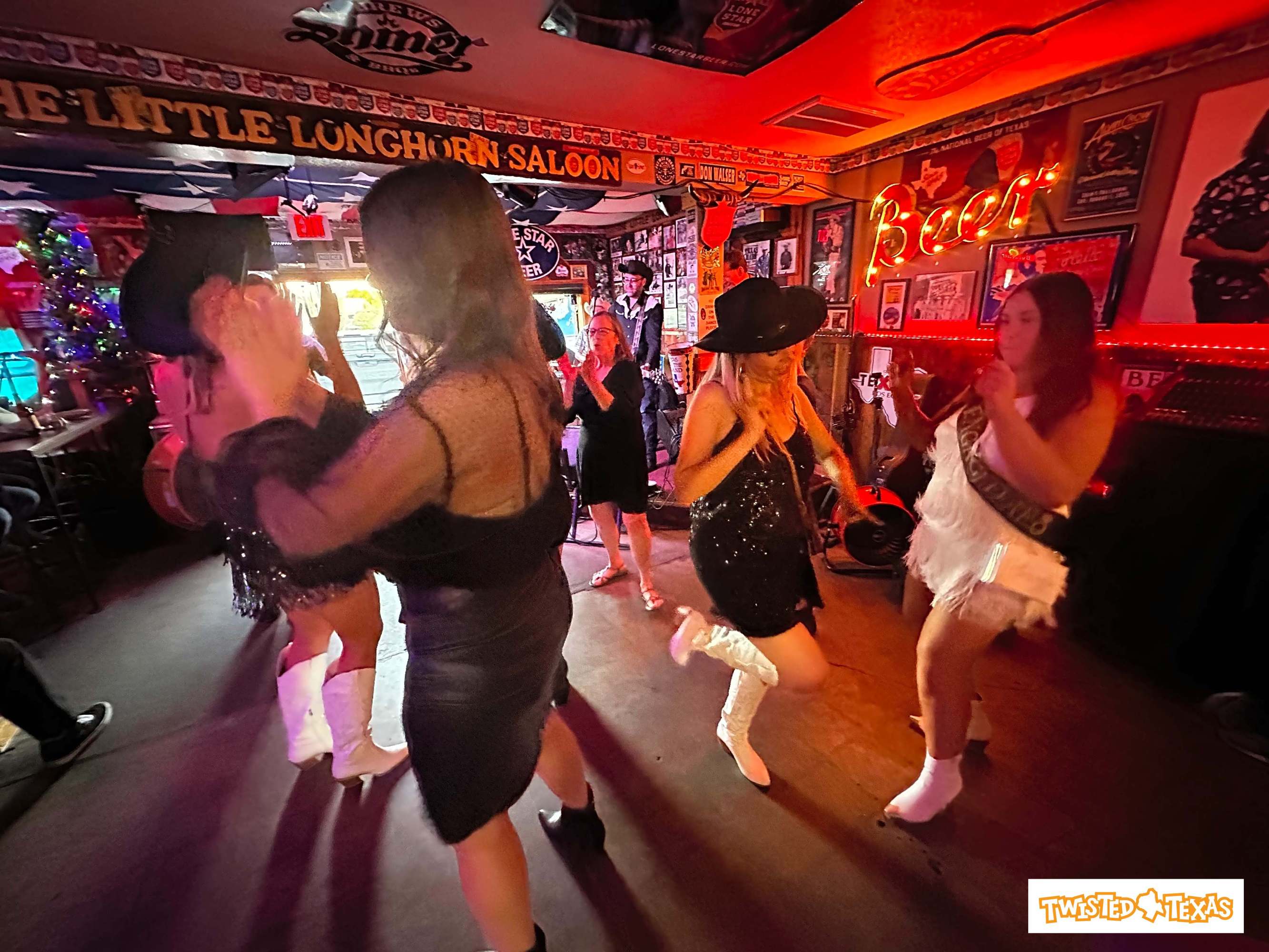 bridal party dancing at live music venue in Austin